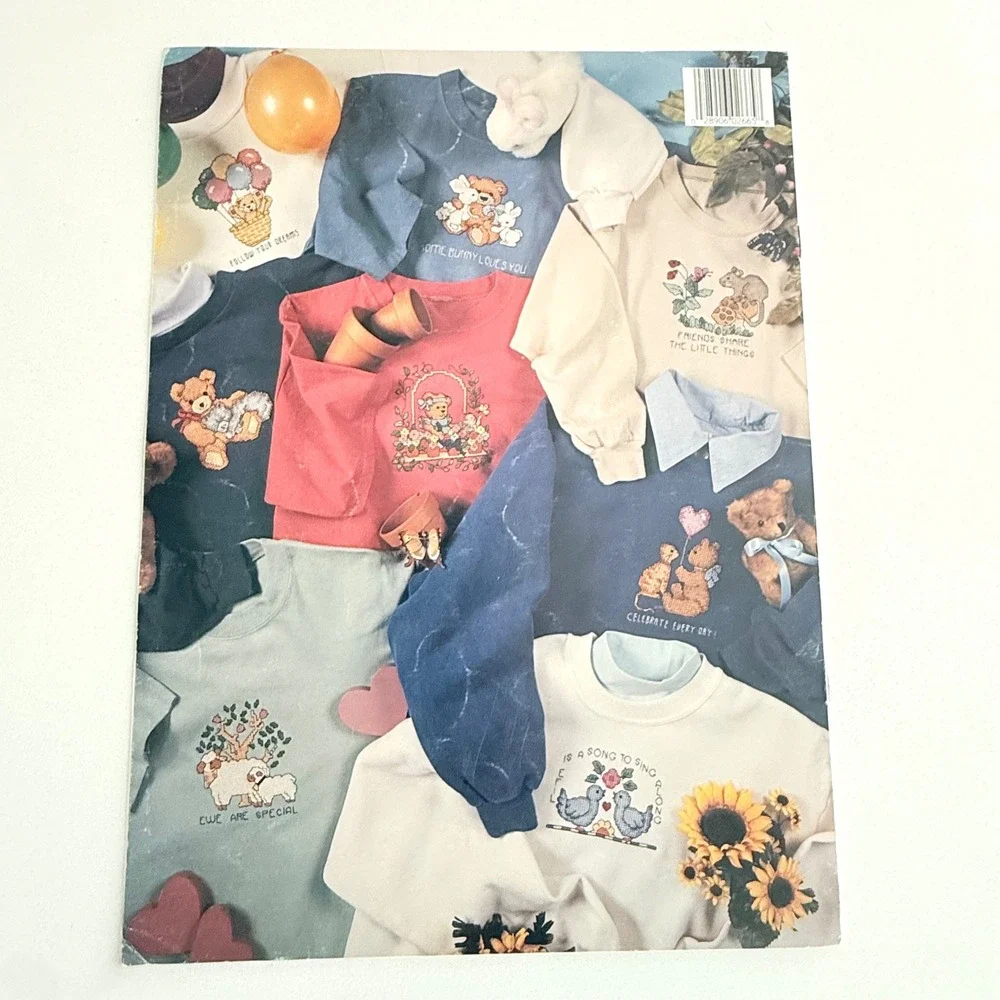 Lot 3 Vintage Cross‎ Stitch Pattern Books Teddy Bears Music Leisure Arts